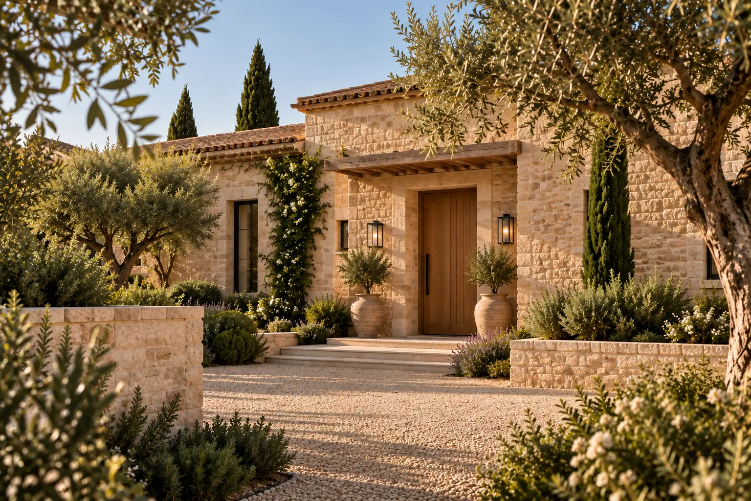Mediterranean villa entrance