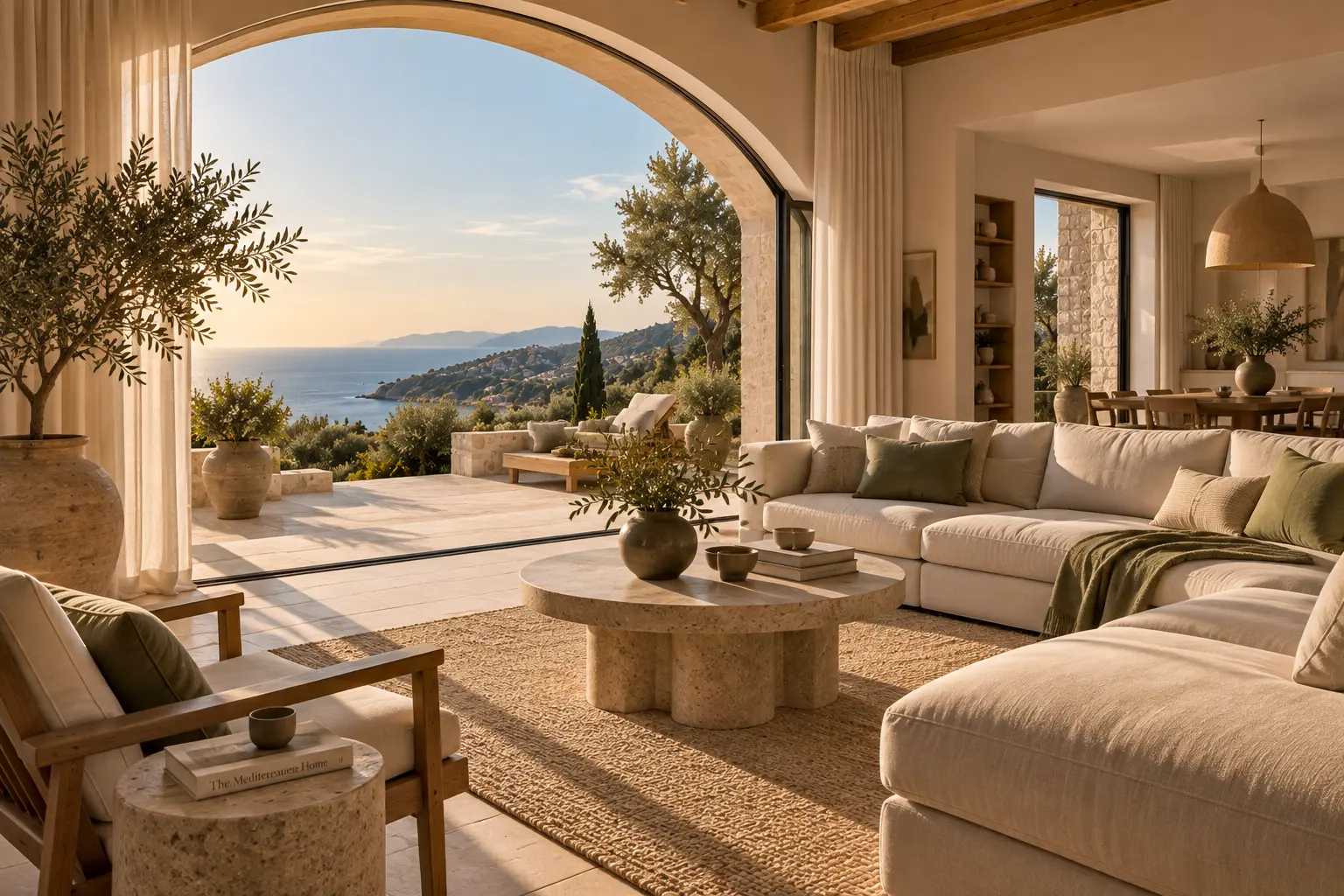 Mediterranean luxury living room